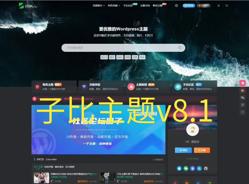 子比主题v8.1破解版-码易社